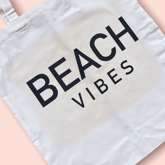 NWT Wool + Pepper Co. BEACH VIBES Eco-Friendly Reusable Tote Bag - Picture 2 of 2